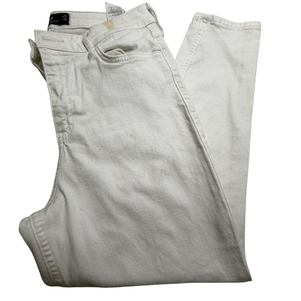 Hollister Curvy High Rise Crop Super Skinny White Jeans 13R W31 L26